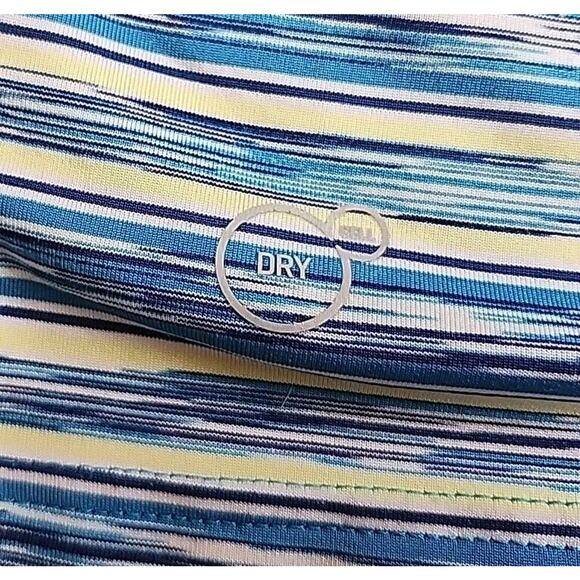 PUMA Golf Polo Mens L Blue Stripe Activewear Performance Workwear Preppy Casual - Picture 7 of 11